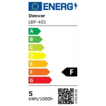 Smart bulb Denver LBF-403 Wi-Fi Czarny Transparent