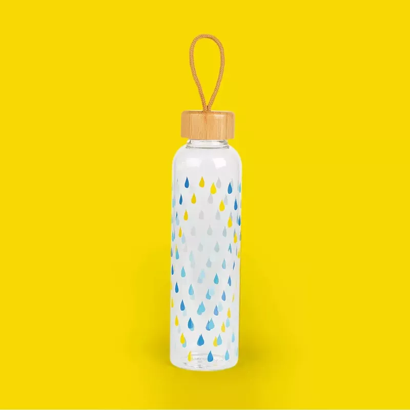 Szklana butelka Cambridge CM06991 550 ml z bambusową pokrywką