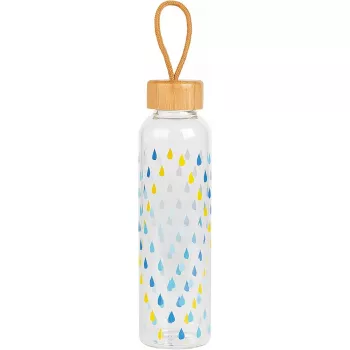 Szklana butelka Cambridge CM06991 550 ml z bambusową pokrywką