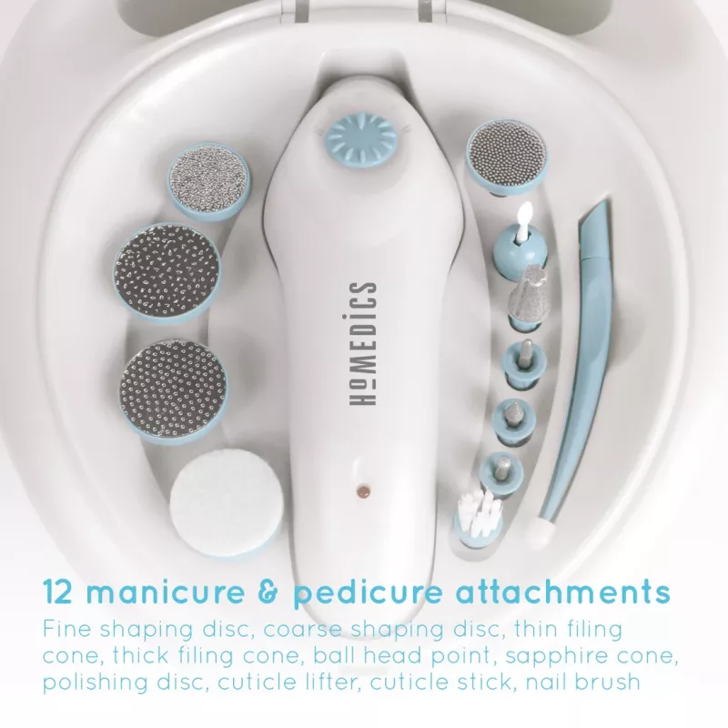 Zestaw do manicure i pedicure HoMedics MAN-3023A-EU 2 głowice z tworzywa sztucznego niebieski biały