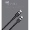 Kabel USB-C na USB-C Orsen S53, 1 m, 3 A, czerwony
