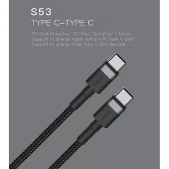 Kabel USB-C na USB-C Orsen S53, 1 m, 3 A, czerwony