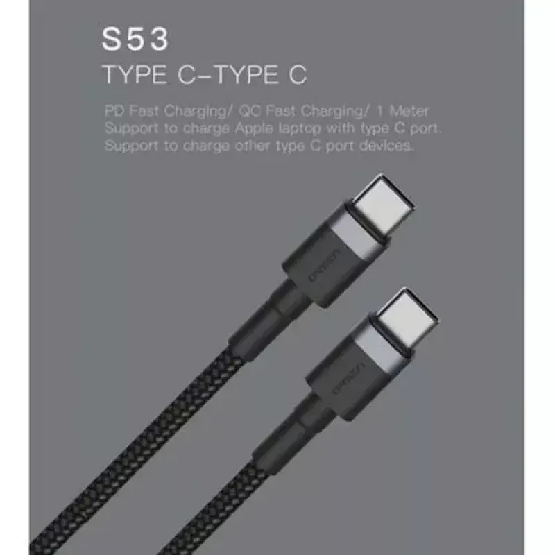 Kabel USB-C na USB-C Orsen S53, 1 m, 3 A, czerwony