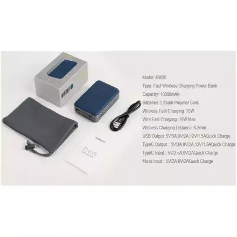 Przenośny powerbank Orsen EW35 10000mAh