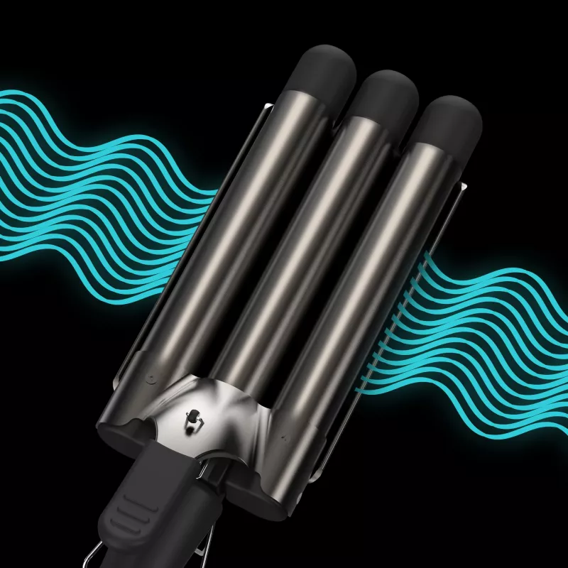 Revamp Progloss Deep Beach Waver Żelazko Teksturyzujące Ciepła Czerń 3 m
