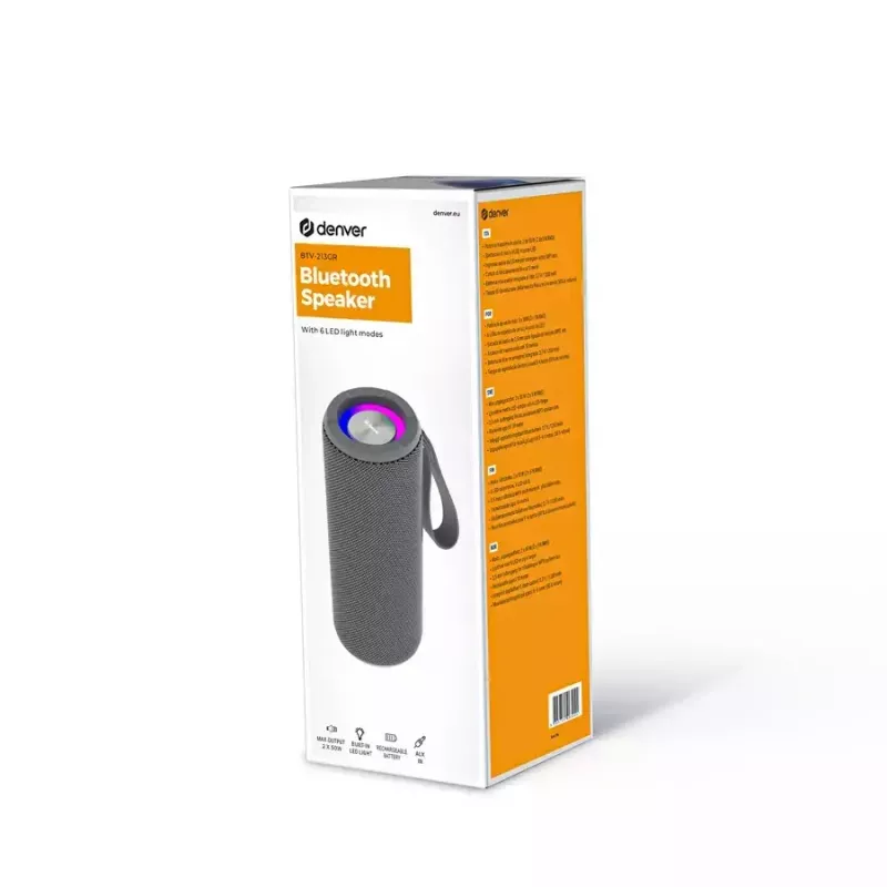 Przenośny głośnik mono Denver BTV-213GR Czarny