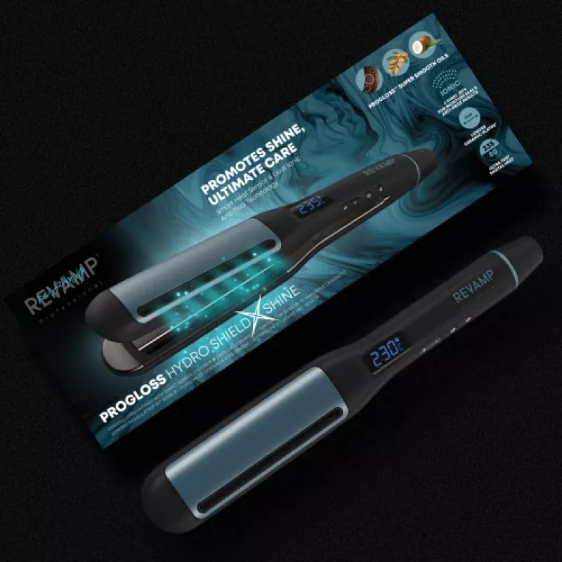 Prostownica Revamp Progloss Hydro Shield X Shine Warm Czarny 3 m