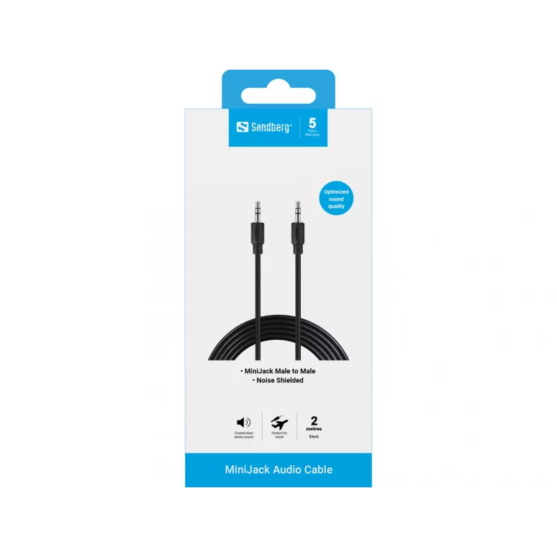 Kabel MiniJack M-M Sandberg 501-24 2m