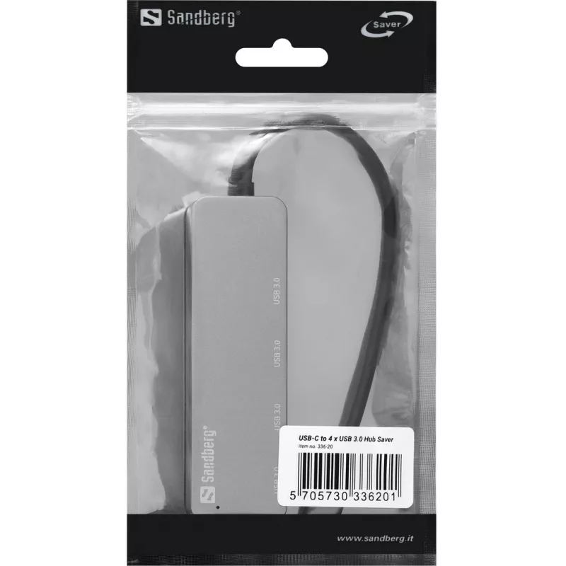 USB Hub Sandberg USB-C do 4 x USB 3.0 Hub SAVER