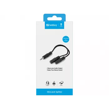 Rozdzielacz audio Sandberg MiniJack 1->2 502-16
