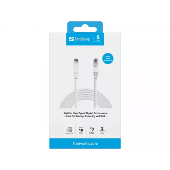 Kabel sieciowy Sandberg UTP Cat6 RJ-45 2m Biały