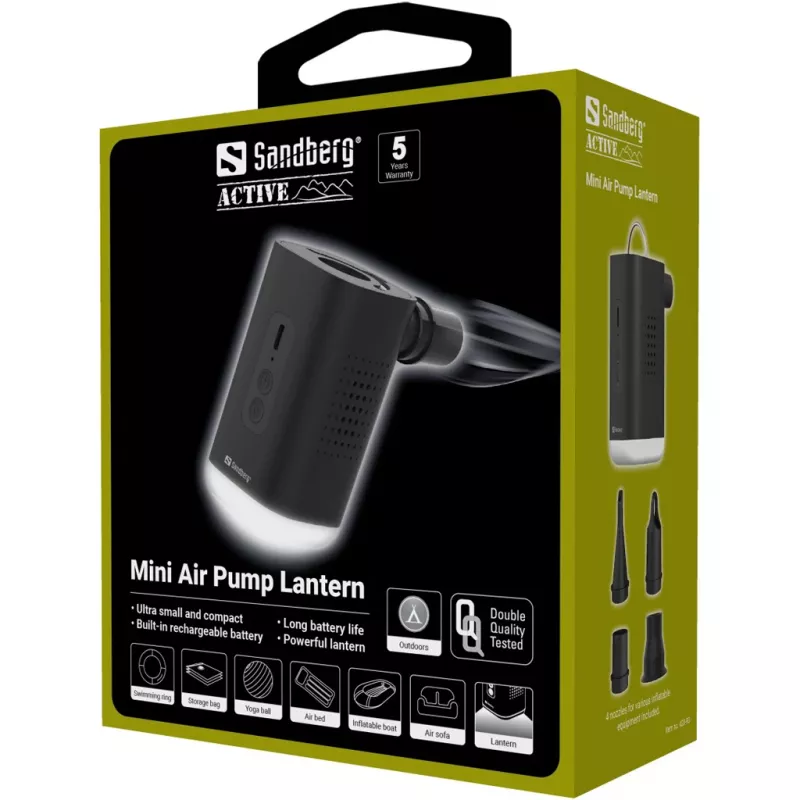 Sandberg Mini Air Pump Lantern Sandberg 0.04 bar 200 l/min Bateria 5 V 2 A