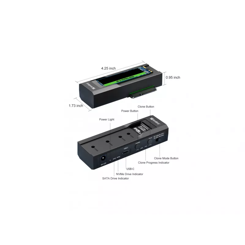 Sandberg USB 3.2 Cloner i stacja dokująca dla M2 + NVMe + SATA