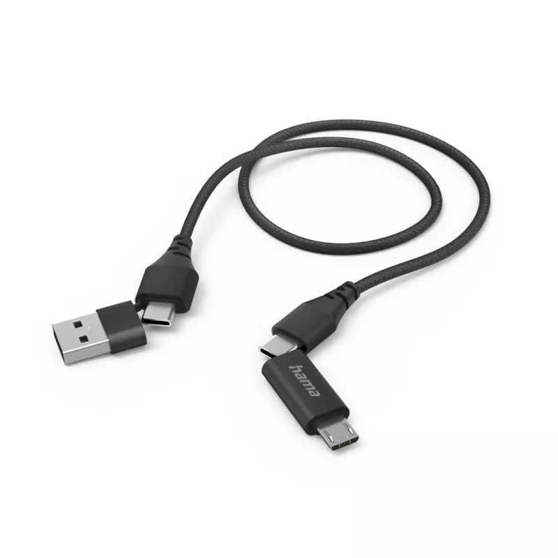 Hama 00201537 kabel USB USB 2.0 1,5 m USB A/USB C USB C/Micro-USB B Czarny