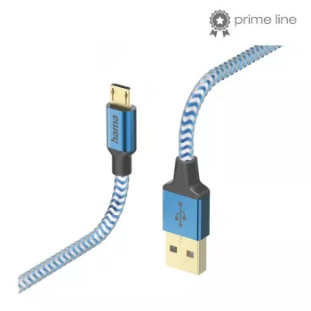 Kabel USB Hama Reflective USB 2.0 1,5 m USB A Micro-USB B Niebieski