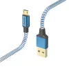 Kabel USB Hama Reflective USB 2.0 1,5 m USB A Micro-USB B Niebieski