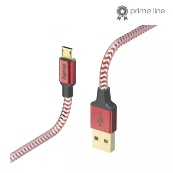 Hama Reflective kabel USB USB 2.0 1,5 m USB A Micro-USB B Czerwony