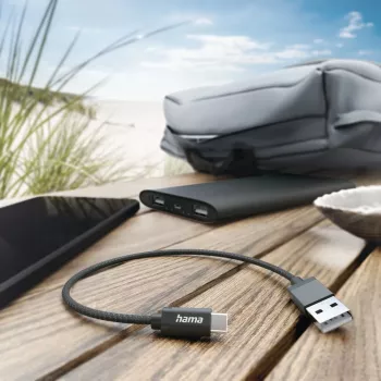 Hama 00201600 kabel USB USB 2.0 0,2 m USB A USB C czarny