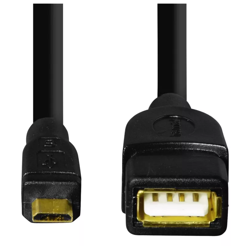 Hama 173892 kabel USB USB 2.0 0,15 m Micro-USB B USB A Czarny