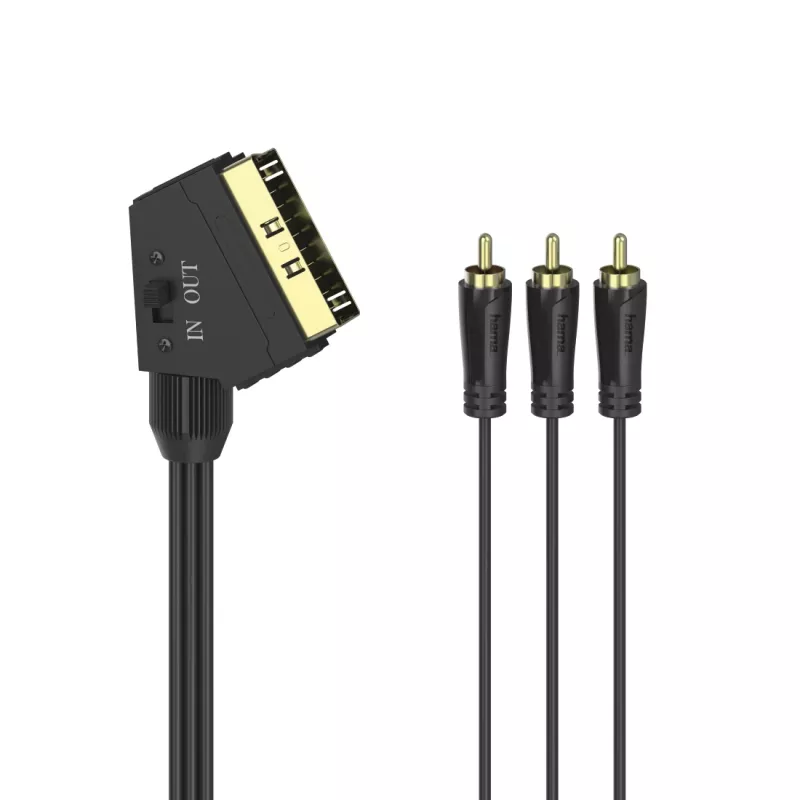 Kabel SCART Hama 00205156 1,5 m 3 x RCA Czarny