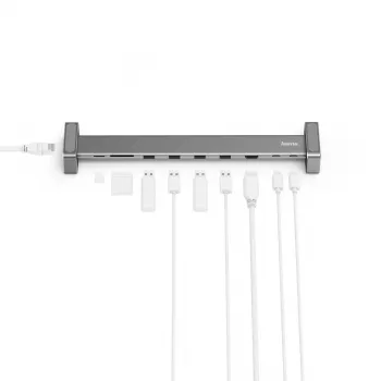 Hama 00200103 stacja dokująca/replikator portów do laptopa USB 3.2 Gen 1 (3.1 Gen 1) Type-C Szary