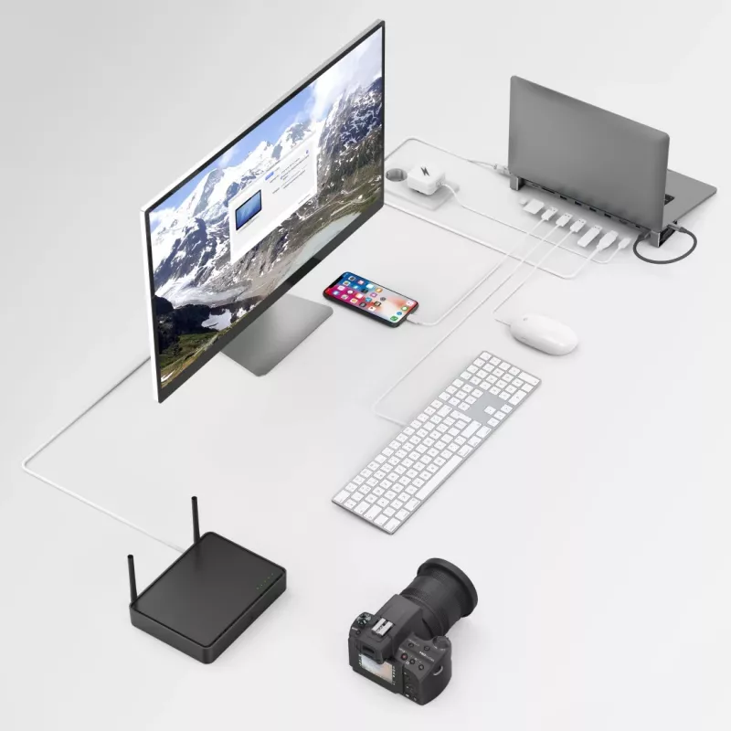 Hama 00200103 stacja dokująca/replikator portów do laptopa USB 3.2 Gen 1 (3.1 Gen 1) Type-C Szary