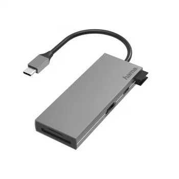 Hama 00200110 stacja dokująca/replikator portów do laptopa USB 3.2 Gen 1 (3.1 Gen 1) Type-C Szary
