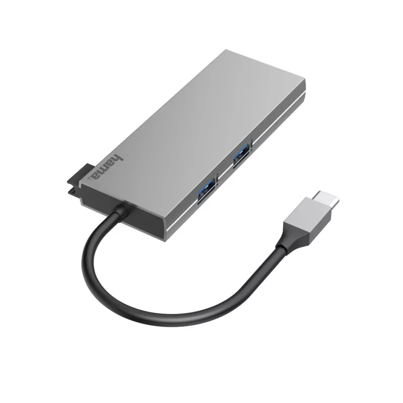 Hama 00200110 stacja dokująca/replikator portów do laptopa USB 3.2 Gen 1 (3.1 Gen 1) Type-C Szary