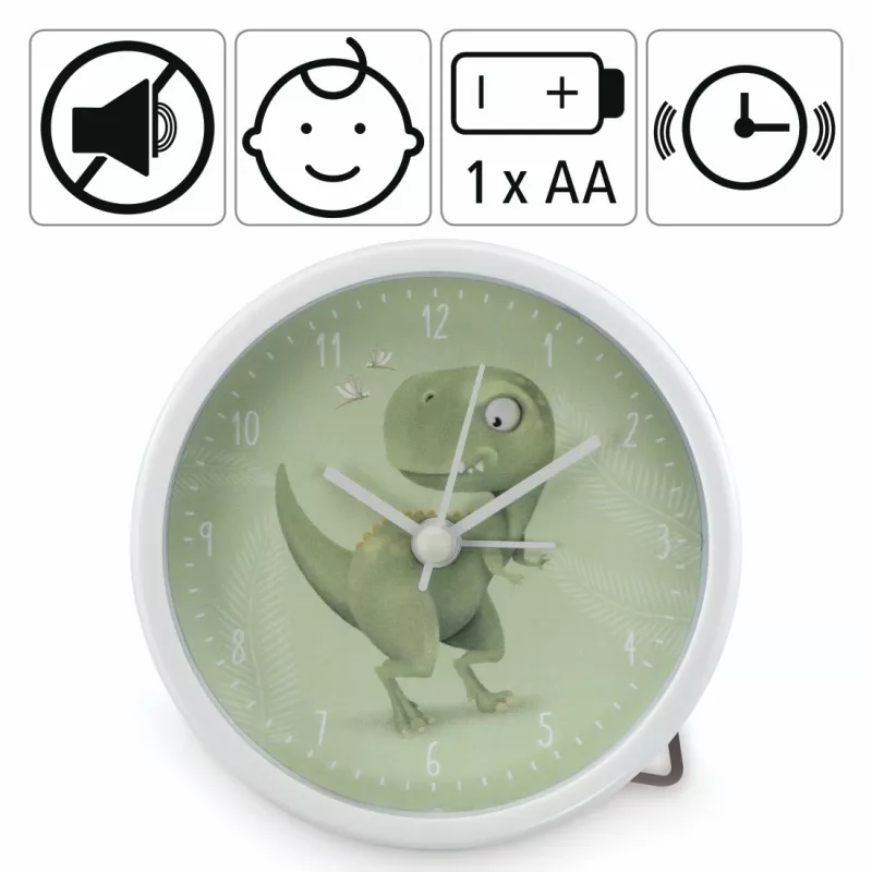 Hama Happy Dino mechaniczny budzik Zielony, Biały