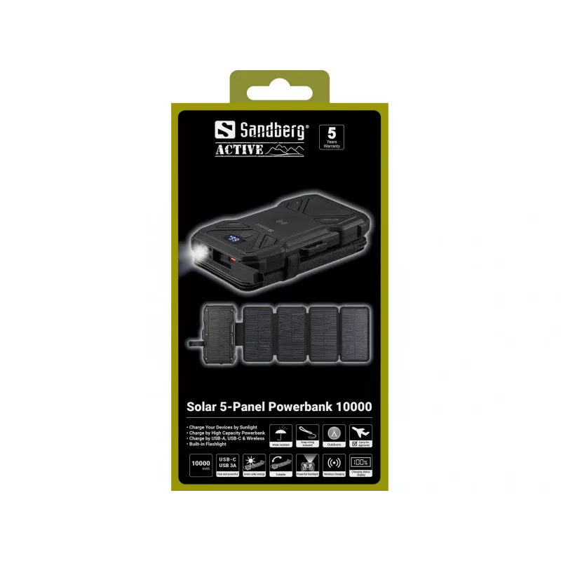 Przenośny powerbank Sandberg Solar 5-Panel 10000 mAh