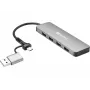 Sandberg USB-C/A do 4xUSB 3.0 Hub Aluminium 5000 Mbit/s