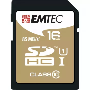 Flash Memory Emtec 16GB SDHC Class10 Gold