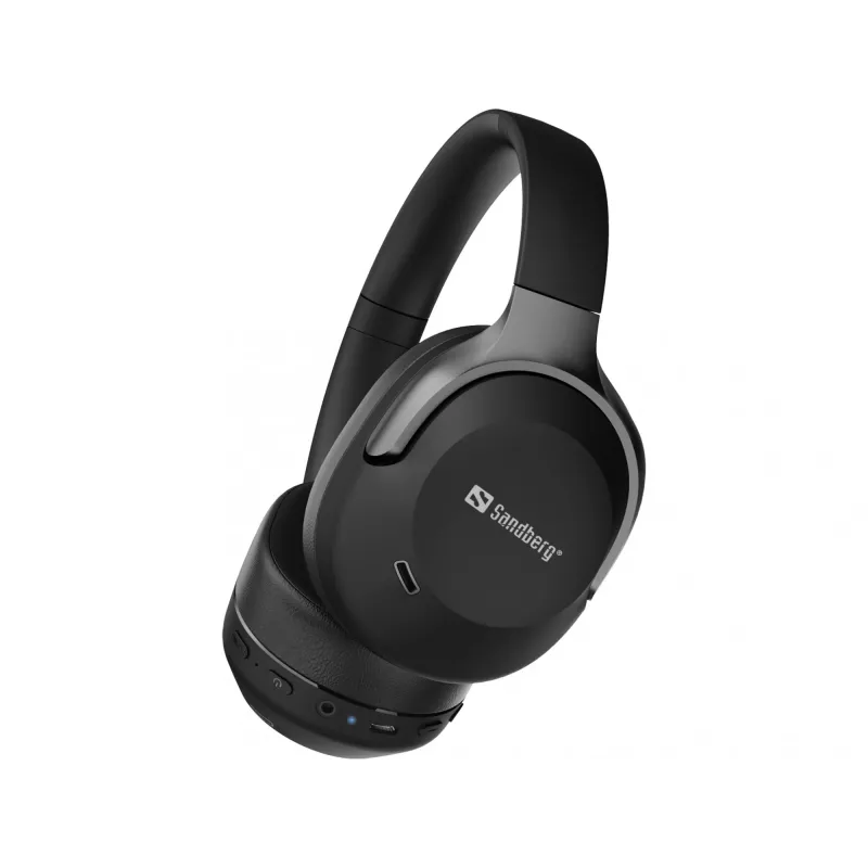 Sandberg Wireless Travel Headset ANC+ENC, bezprzewodowy, połączenia/muzyka, 228 g, zestaw słuchawkowy, czarny