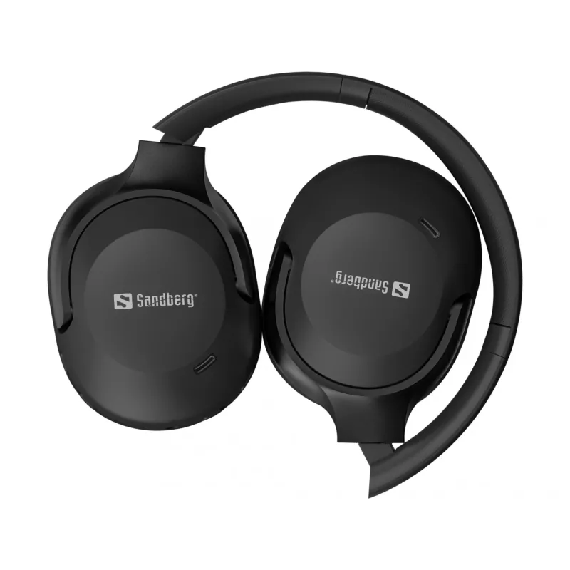 Sandberg Wireless Travel Headset ANC+ENC, bezprzewodowy, połączenia/muzyka, 228 g, zestaw słuchawkowy, czarny