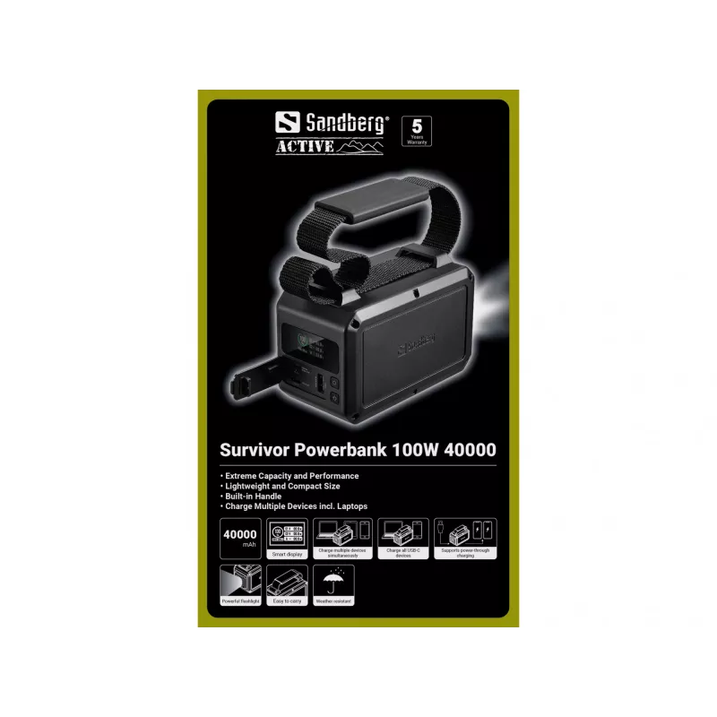 Przenośny powerbank Sandberg Survivor 100W 40000mAh
