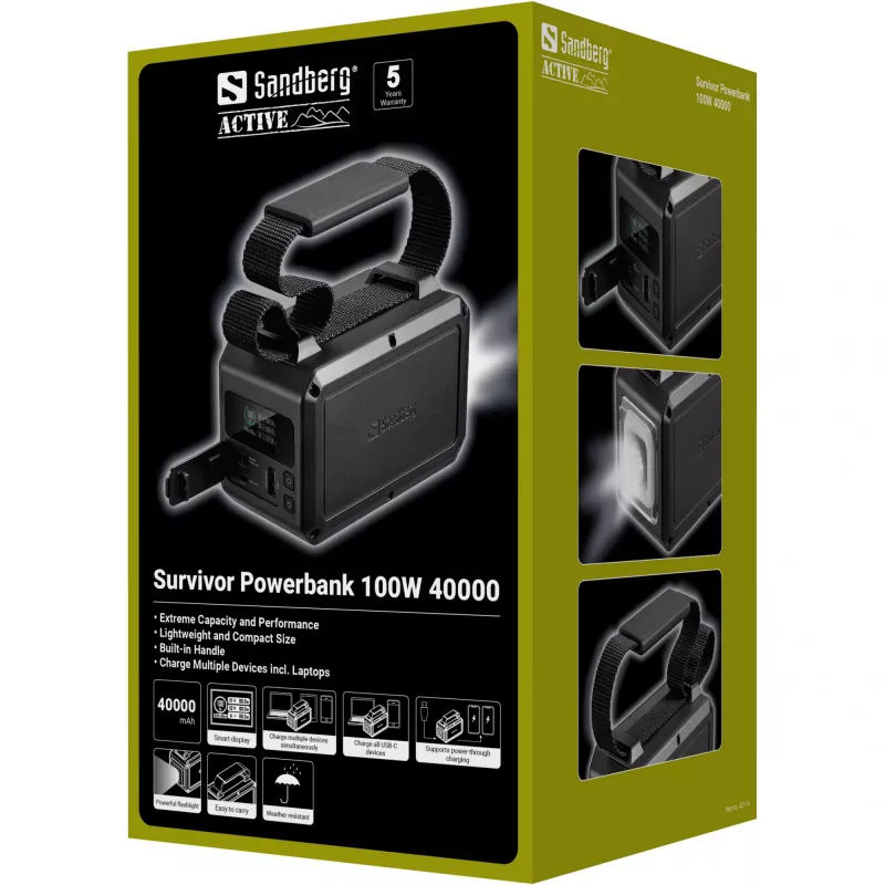 Przenośny powerbank Sandberg Survivor 100W 40000mAh