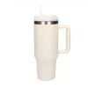 Kubek podróżny Extralink Czarny Forest 1200 ml beżowy — kubek termiczny ze słomką i uchwytem
