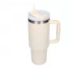 Kubek podróżny Extralink Czarny Forest 1200 ml beżowy — kubek termiczny ze słomką i uchwytem