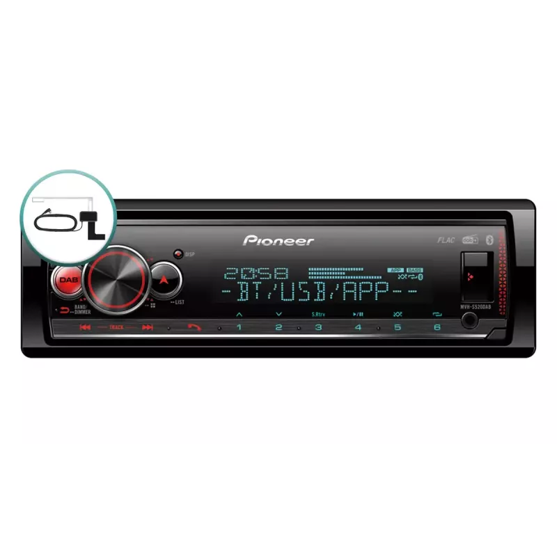 Samochodowy odbiornik multimedialny Pioneer MVH-S520DABAN 200 W Bluetooth Czarny