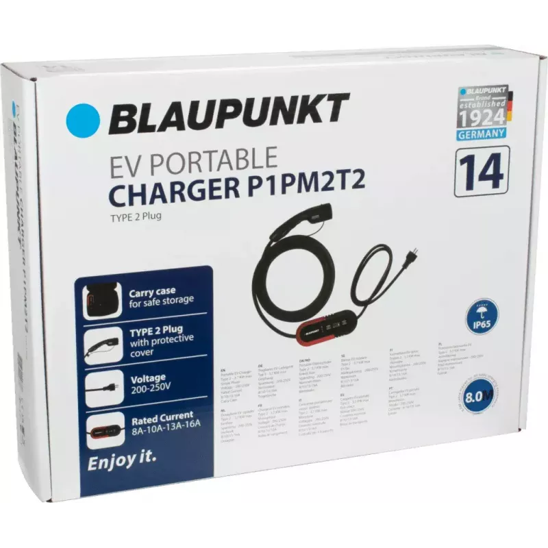 Blaupunkt P1PM2T2 Czarna Stacja Ładowania Plastikowa Podłogowa 3700W 8m Przewód