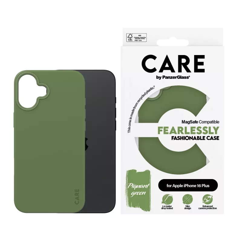 PanzerGlass CARE™ by ® Case zielony z MagSafe iPhone 16 Plus