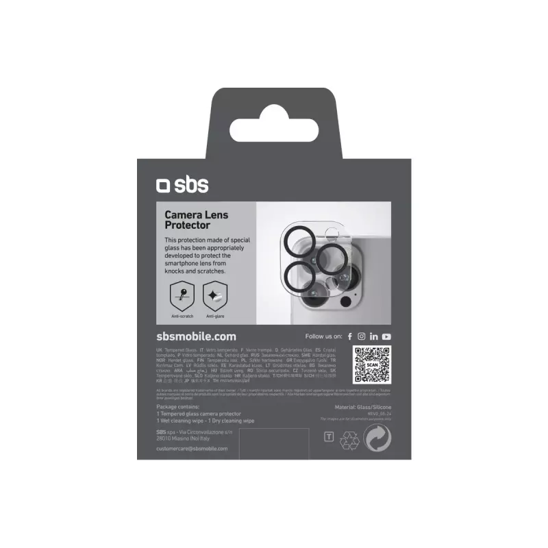 Ochraniacz ekranu i obiektywu aparatu SBS TECAMGLIP16PK do iPhone 16 Pro/Pro Max Odporny na zarysowania Przezroczysty