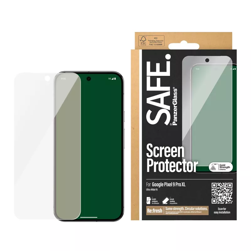 PanzerGlass SAFE. by ® Google Pixel 9 Pro XL Ultra-Wide Fit ochrona ekranu Scratch Shock Resistant