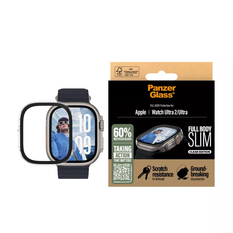 PanzerGlass ® Case Full Body cienki Transparent Apple Watch Ultra 3 | Ultra 2 | Ultra | 49mm
