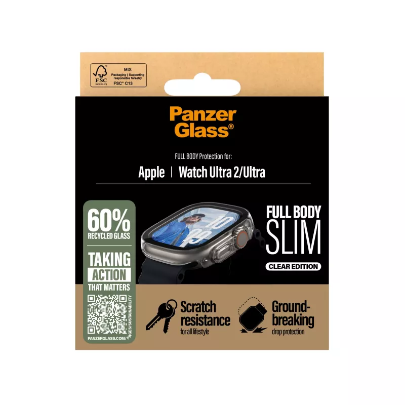 PanzerGlass ® Case Full Body cienki Transparent Apple Watch Ultra 3 | Ultra 2 | Ultra | 49mm