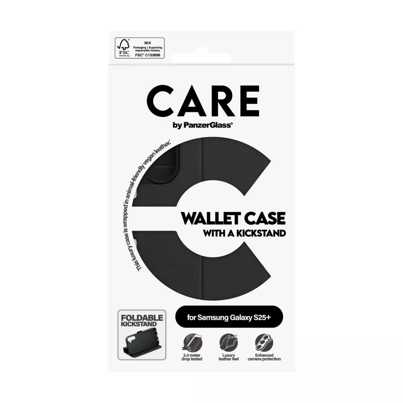Etui Portfel PanzerGlass Samsung Galaxy S25+ Transparentne ze Stojakiem