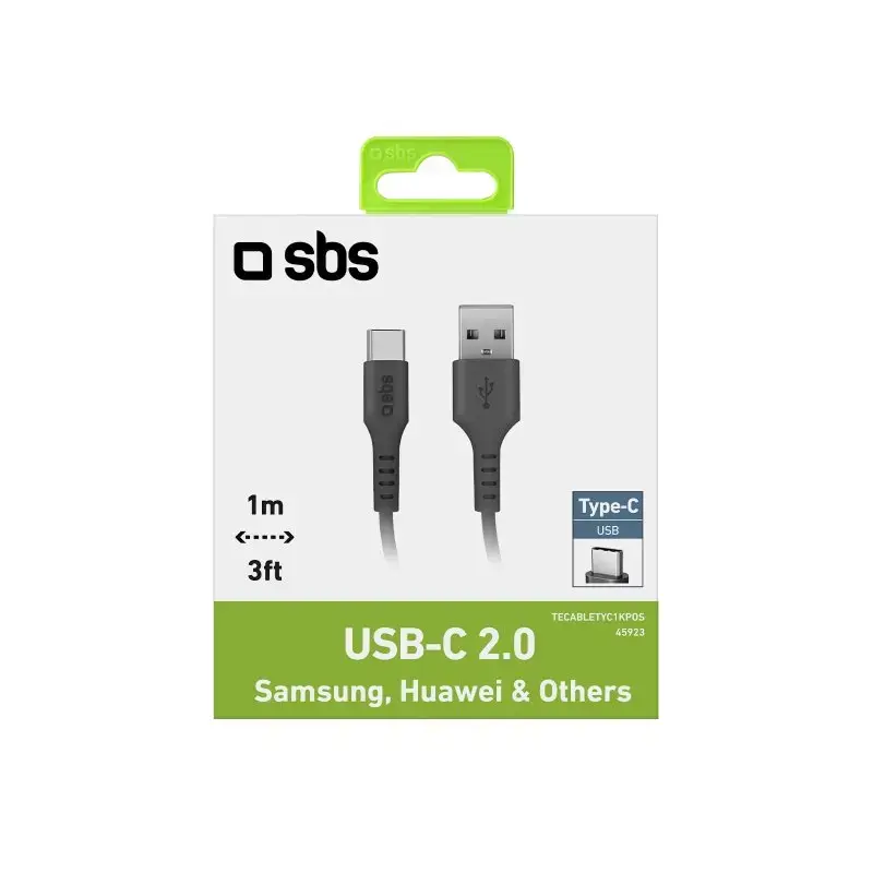 Kabel USB SBS Mobile TECABLETYC1KPOS — USB A na USB C, USB 2.0, 1 m, czarny