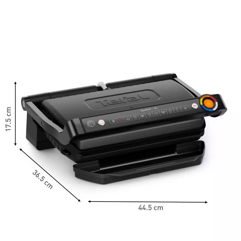 Grill kontaktowy Tefal Optigrill+ XL GC727810 2000W, prostokątny, regulowany termostat, czarny, 445×365×175mm