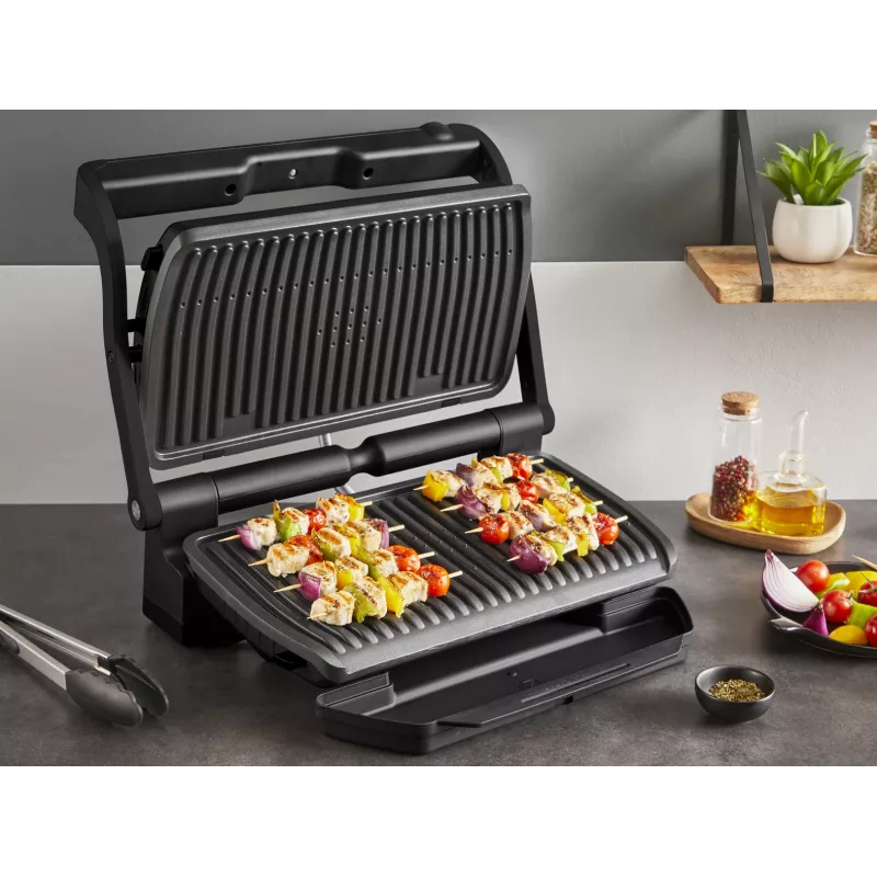 Grill kontaktowy Tefal Optigrill+ XL GC727810 2000W, prostokątny, regulowany termostat, czarny, 445×365×175mm