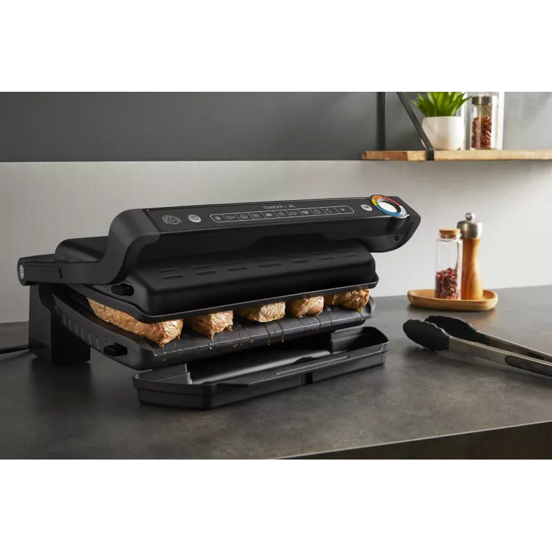 Grill kontaktowy Tefal Optigrill+ XL GC727810 2000W, prostokątny, regulowany termostat, czarny, 445×365×175mm